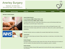 Tablet Screenshot of anerleysurgery.co.uk